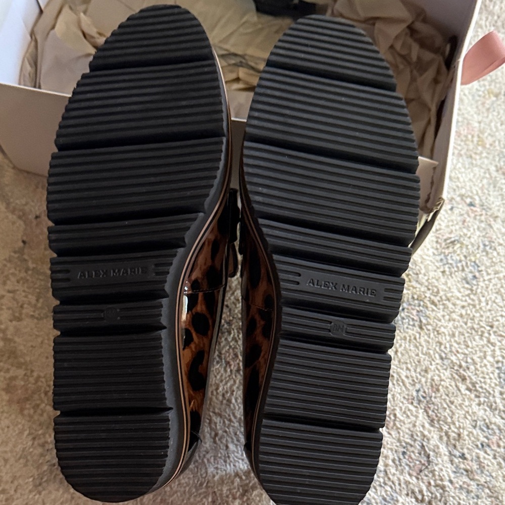 Alex Marie Black and Brown Leopard Loafers - Picture 3 of 3